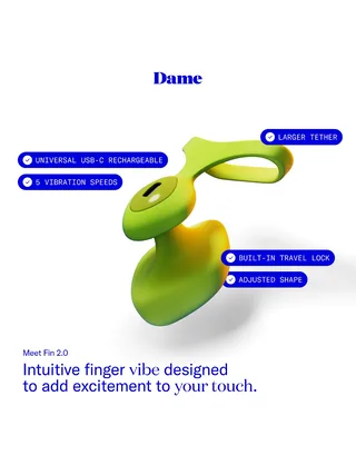 Dame Fin Finger 2.0 Vibrator | Citrus