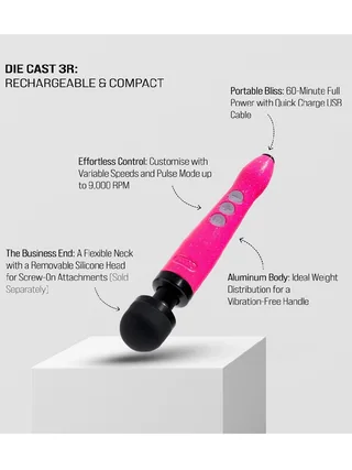 Doxy Die Cast 3R Massager Rechargeable - Hot Pink