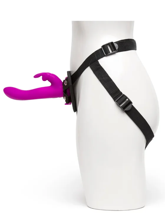 Lovehoney Happy Rabbit | Vibrating Strap On Harness Set : Purple