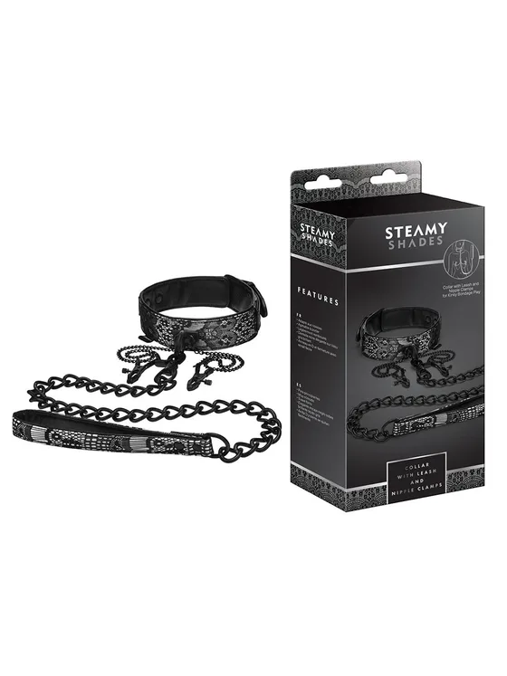 Steamy Shades | Collar & Leash & Nipple Clamps